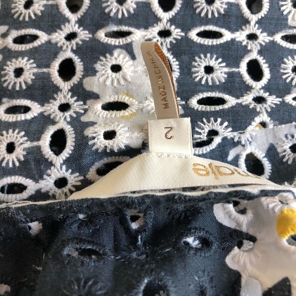 Maje Black Rayom Daisy Print Eyelet Dress Long Sle - Picture 12 of 12